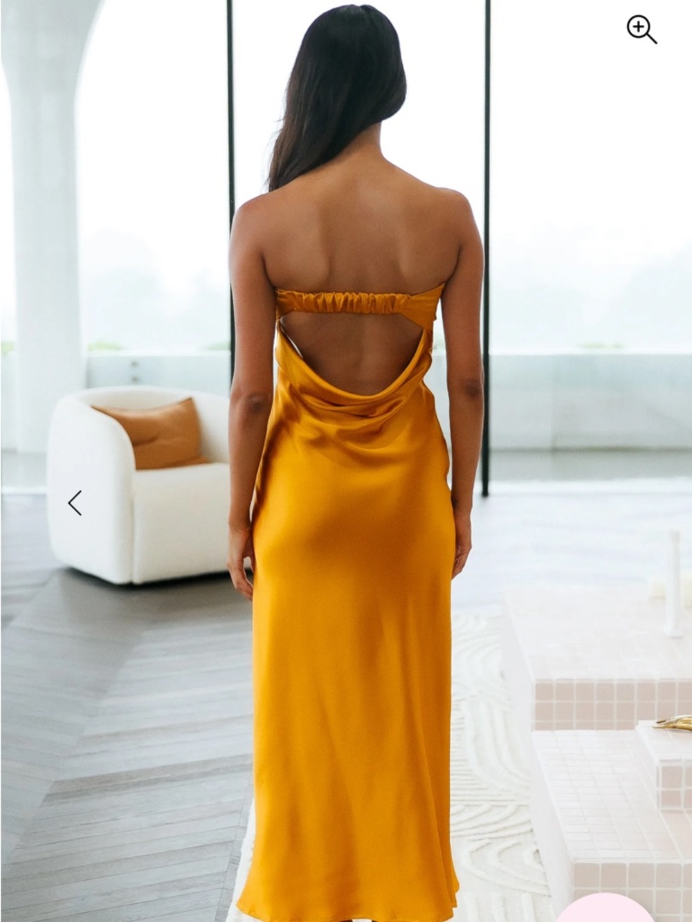 Gold strapless dress - Picture 3 of 7